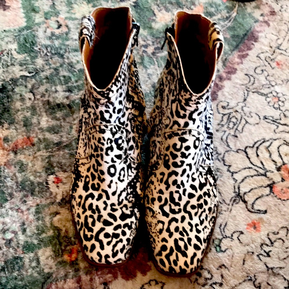 Animal print booties